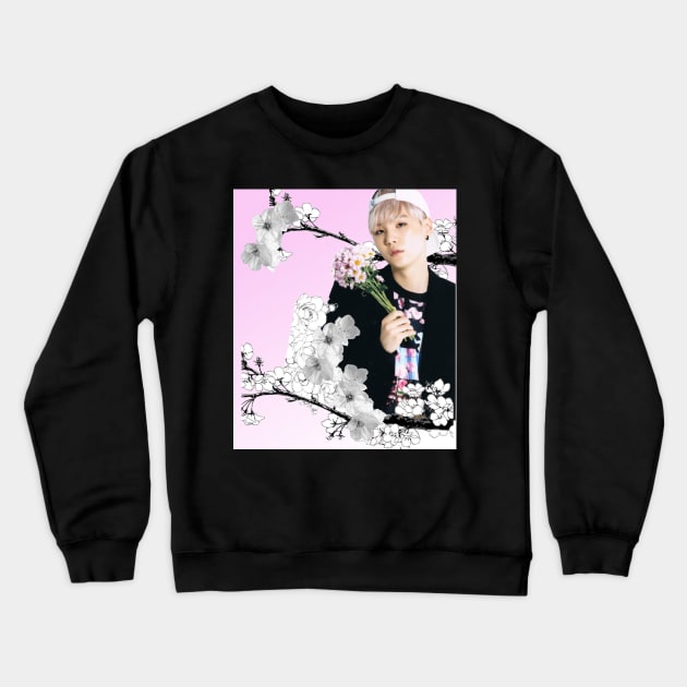 Flowerboy Yoongi | BTS Crewneck Sweatshirt by ichigobunny